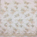 Beige handwork Beaded Embroidery Flower Fabric